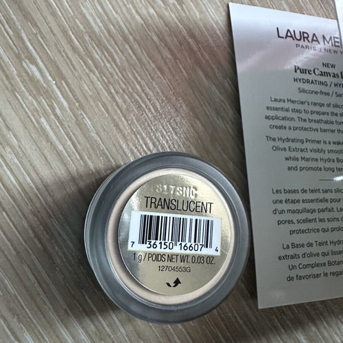 Laura Mercier beauty pouch with translucent powder and hydrating primer new