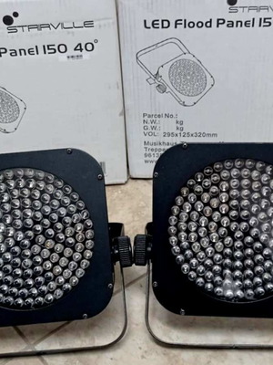 Set of 2 Stairville LED Flood Panel 150 RGB DMX like new, stage wash