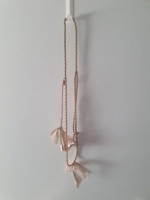 J.CREW necklace gold with pink satin fabric like new