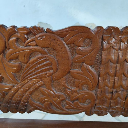 Wooden Skyriai style bench sofa used, handmade