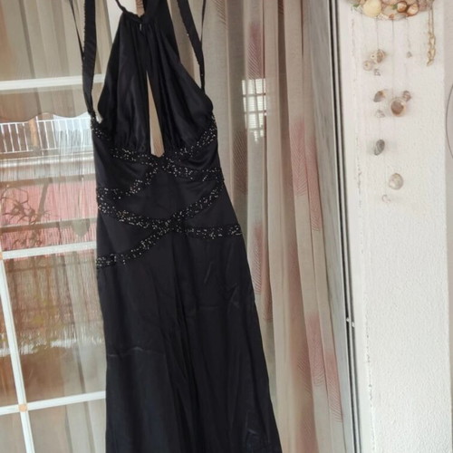 Unique 100% Silk Dress like new, black, handmade, formal