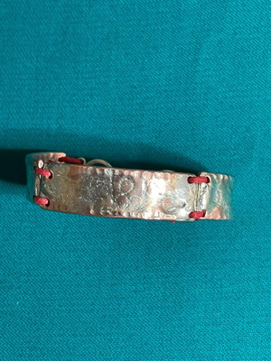 Handmade bracelet new with copper base and silver surface