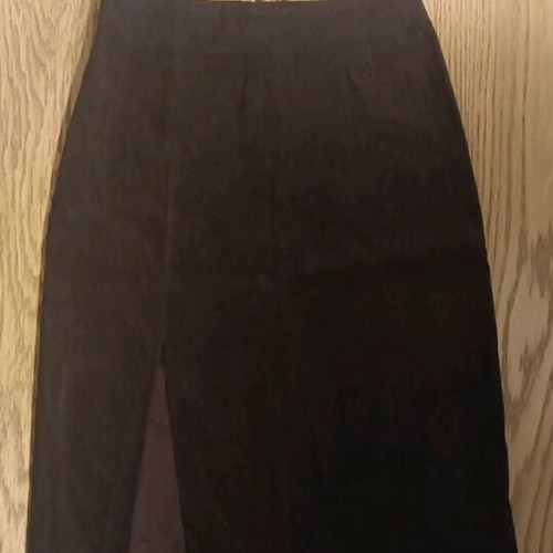 Midi skirt brown faux suede new, size S