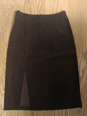 Midi skirt brown faux suede new, size S