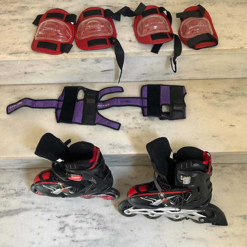 Women's Roller Skates Size 40-43 with Knee and Elbow Pads used