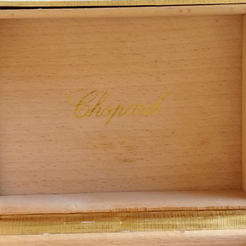 Chopard luxury cedar wood jewelry box used