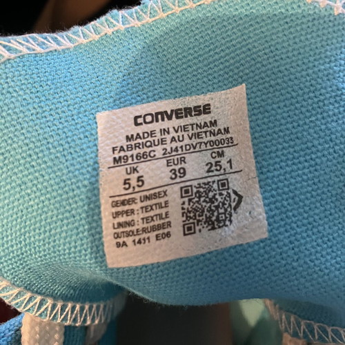 All Star Converse platform sole shoes JW Anderson, turquoise, size 39