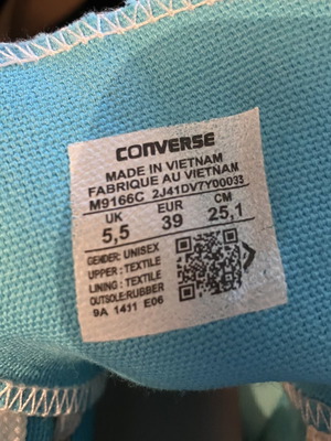 All Star Converse platform sole shoes JW Anderson, turquoise, size 39