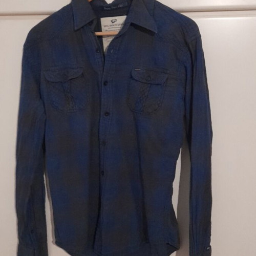 Shirt used, blue checkered, size M