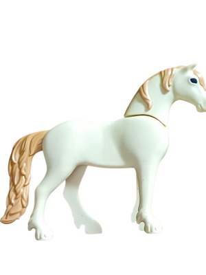 Πλαστική φιγούρα αλόγου Playmobil σαν καινούργιο με χρυσή χαίτη και ουρά