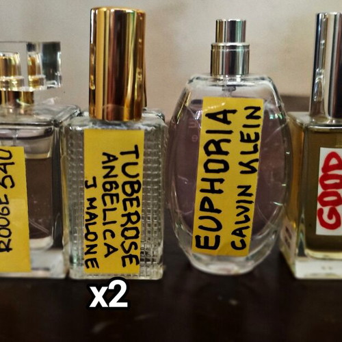 Set of 7 Eau de Parfum type perfumes, 30-75ml