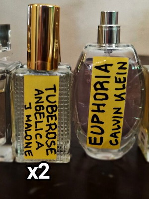 Set of 7 Eau de Parfum type perfumes, 30-75ml