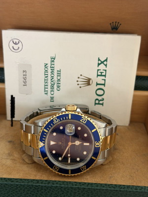 Rolex Submariner 16613 Two Tone Bluessy watch like new