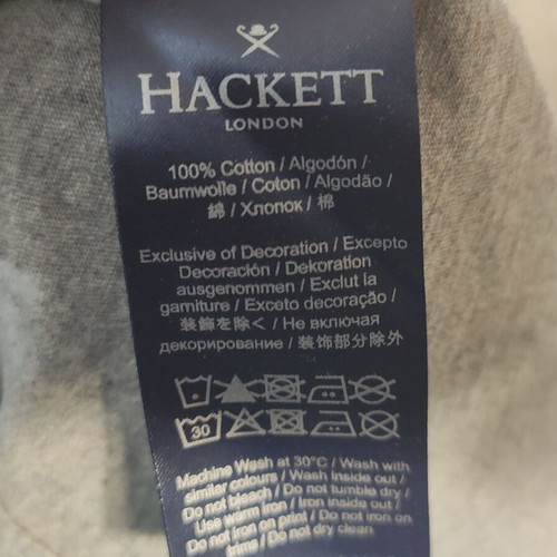 Hackett London T-shirt size M like new, grey marl cotton
