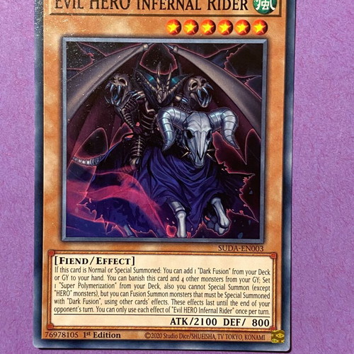 Yu-Gi-Oh card Evil HERO Infernal Rider like new