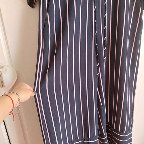 Monki one-piece spring jumpsuit like new, blue with pink stripes