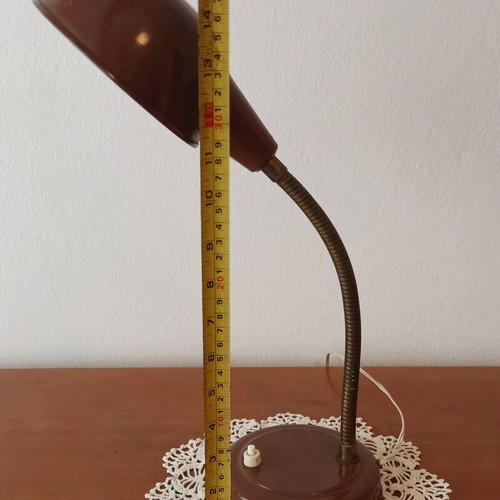Vintage table desk lamp used, brown mid-century 1960