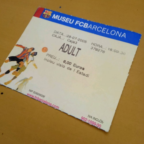 Collectible ticket FCB Barcelona Museu 28/7/2005 like new