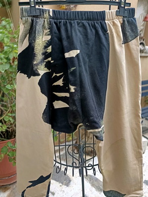Cotton harem pants new one size beige with pattern