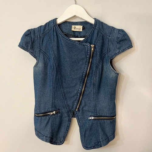 Denim vest used, size S, blue