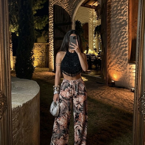 Women's pants like new, size S, black and orange