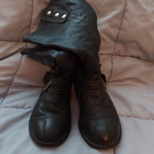 Pepe Jeans women's boots used, leather and denim