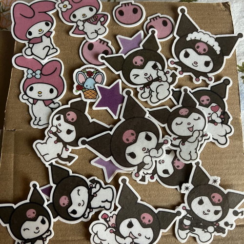 Edible Kuromi and Melody waffle designs for cake and cookies
