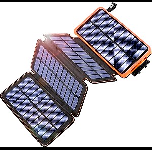 Foldable Ηλιακό Power Bank 20000mAh με 2 Θύρες USB-A Μαύρο
