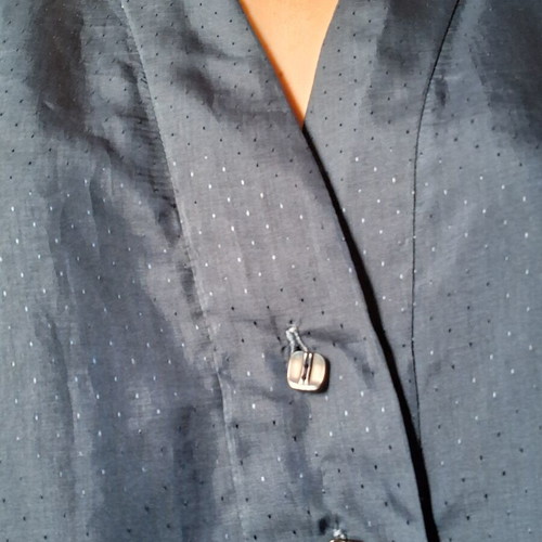 80s Style Navy Blue Shirt with Shoulder Pads used