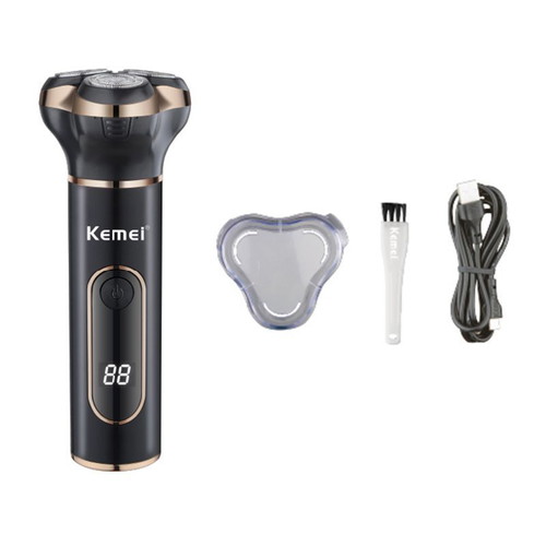 Kemei electric shaver new with 3 double blades and digital display