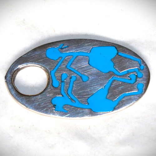 Turquoise Mosaic Pendant Silver 925 Navajo Indian New