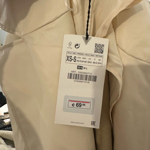 Zara trench coat new, size XS-S, cream