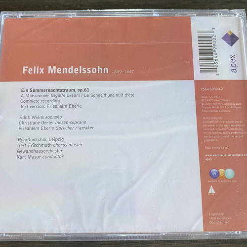 Felix Mendelssohn/Kurt Masur - A Midsummer Night's Dream CD new, classical