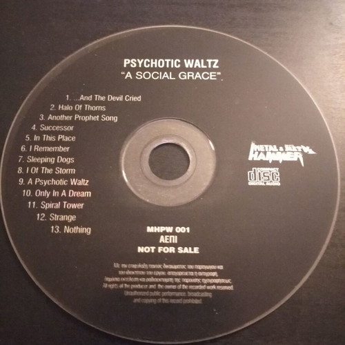 Psychotic Waltz A Social Grace CD used, metal