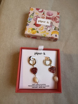 Earrings with Murano hearts Piper k like new, gift box