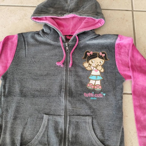 Tutti cuti girls' tracksuit size 12 like new, gray and pink