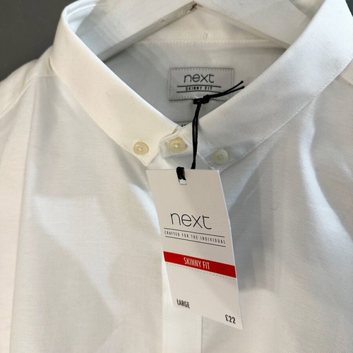 Next white men's long sleeve shirt, size L