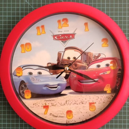 Cars Kids Wall Clock Analog, Like New, 28 cm Diameter