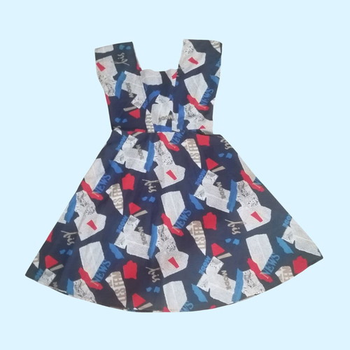 Pop-Art dress inspired by 60s, like new, colorful blue cotton