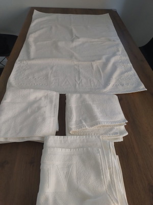 Towel set pack with 1 body towel and 3 face towels, cotton, unused