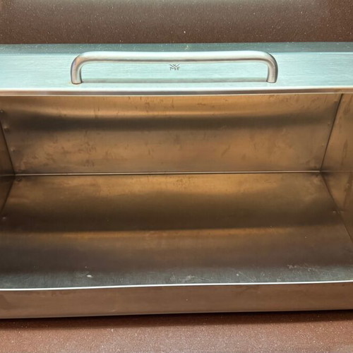 WMF Gourmet stainless steel bread box with glass cover