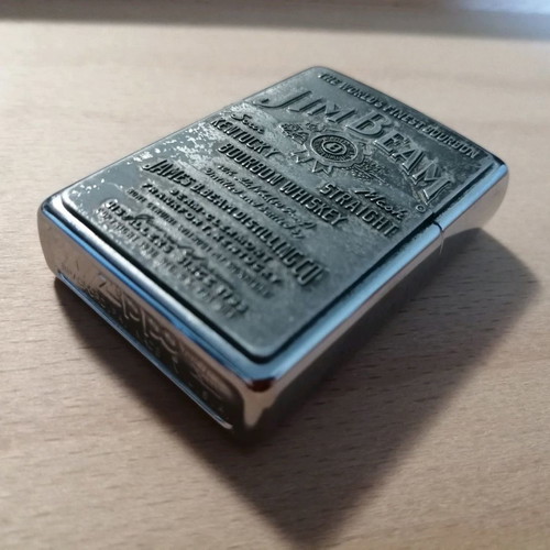 Zippo lighter used with Jim Beam logo