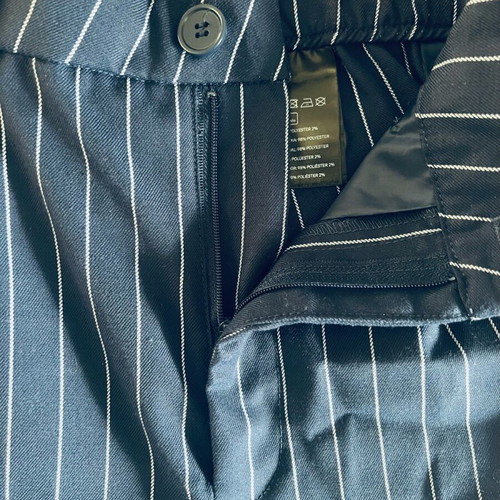 H&M wide-leg pants dark blue with white stripes like new, size S