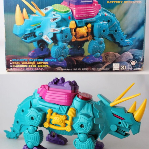 Vintage 90's Dino Gondors Triceratops Dinosaur Toy Figure Yung Lo Taiwan new