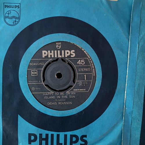 Demis Roussos singles used, pack of 4 rare 45 rpm records