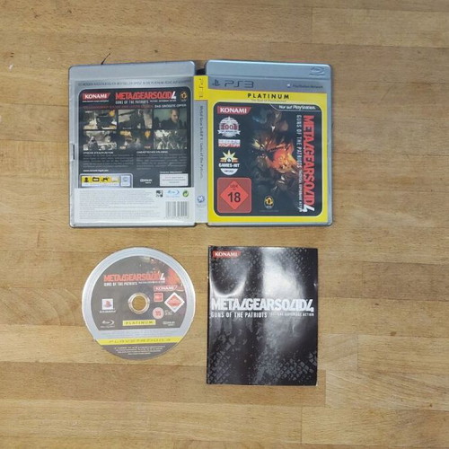 Metal Gear Solid 4 Platinum PS3 game with German manual