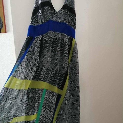 Promod long dress XS like new, gray and blue