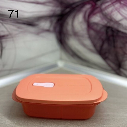Tupperware CrystalWave Plus 1L food container new, coral
