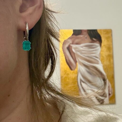 Silver 925 earrings with natural turquoise stone new