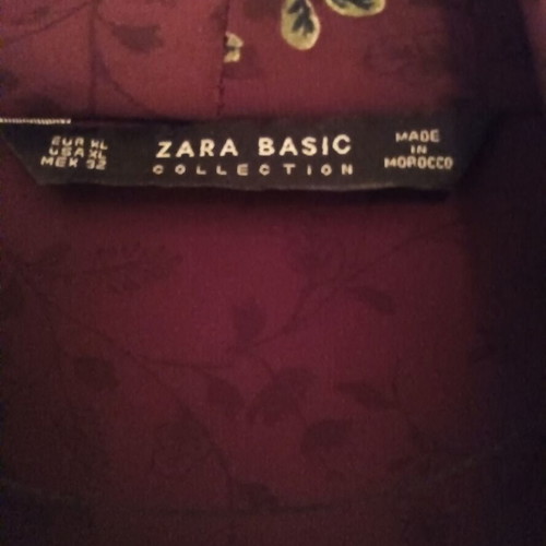 Zara floral burgundy shirt XL new, wrap style